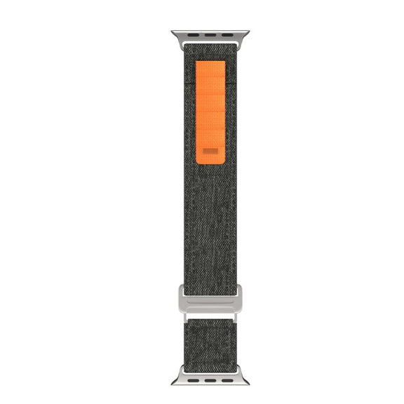 For Apple Watch 42mm / 41mm / 40mm / 38mm Kalebol Canvas Pattern Nylon Loop Strap(Black)