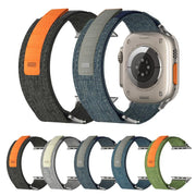 For Apple Watch 42mm / 41mm / 40mm / 38mm Kalebol Canvas Pattern Nylon Loop Strap(Black)