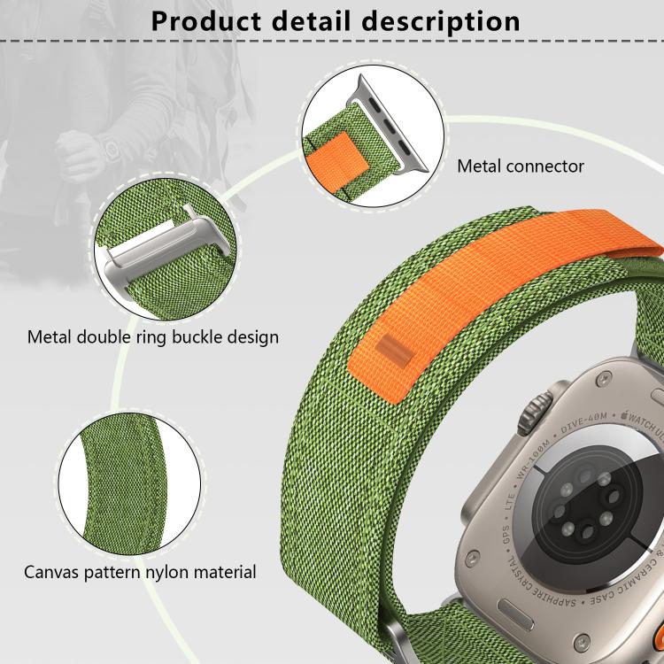 For Apple Watch 42mm / 41mm / 40mm / 38mm Kalebol Canvas Pattern Nylon Loop Strap(Light Blue)