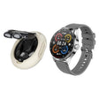 D9 1.46 inch 2 in 1 Bluetooth Earphone Smart Watch, Support Bluetooth Call / NFC / Heart Rate(Silver) - free shipping - PMC TechLife - Order now!