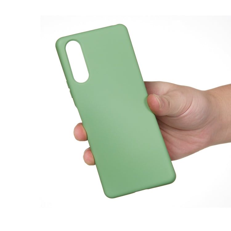 For Sony Xperia 10 II Solid Color Liquid Silicone Dropproof Full Coverage Protective Case(Green)