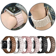 For Apple Watch 46mm / 49mm / 45mm / 44mm I-shaped Three-piece Leather Magnetic Watch Band(Starlight)