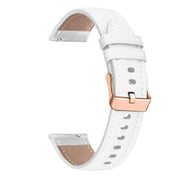 20mm Rose Gold Buckle Leather Watch Band(White)