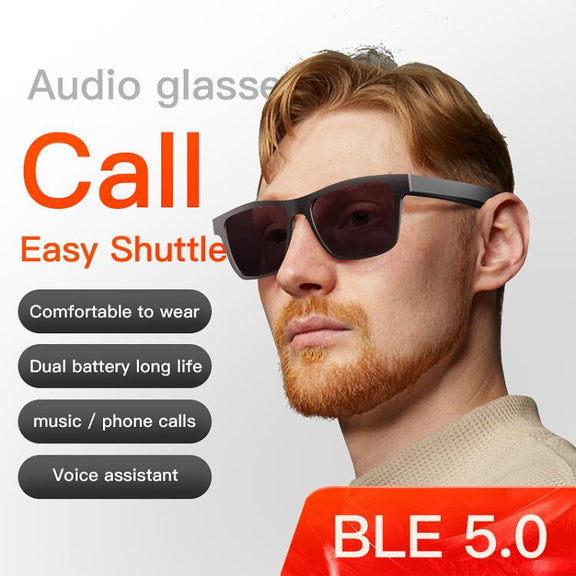 E10 Smart Audio Bluetooth Glasses, Style: Button Style(Transparent)