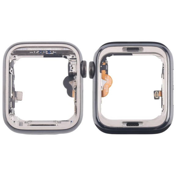 For Apple Watch Series 5 44mm LTE Graphite Steel Middle Frame Bezel Plate with Crown Spin Axis Flex Cable