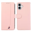 For iPhone 17 ABEEL Delicate Texture Splicing RFID Leather Phone Case(Pink) - free shipping - PMc TechLife - Order now!