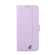 For iPhone 17 ABEEL Delicate Texture Splicing RFID Leather Phone Case(Purple)