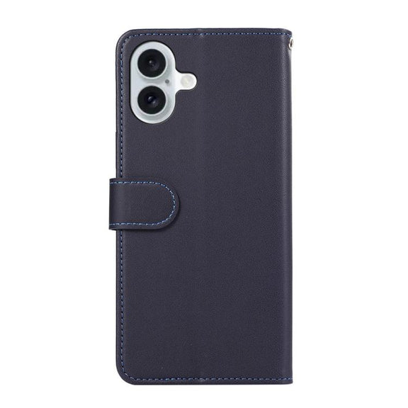 For iPhone 17 ABEEL Delicate Texture Splicing RFID Leather Phone Case(Blue)