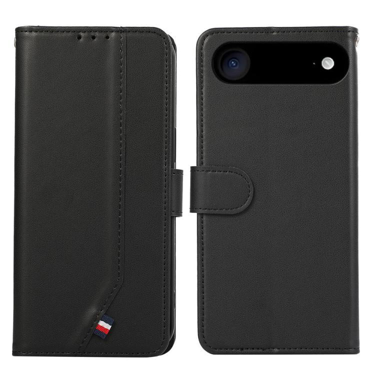 For iPhone 17 Air ABEEL Delicate Texture Splicing RFID Leather Phone Case(Black)