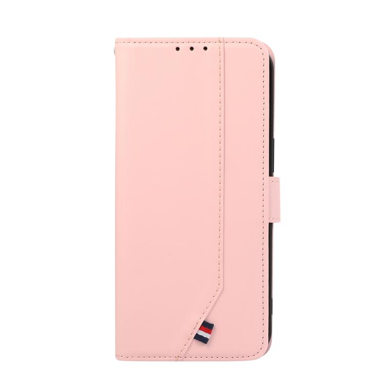 For iPhone 17 Air ABEEL Delicate Texture Splicing RFID Leather Phone Case(Pink)
