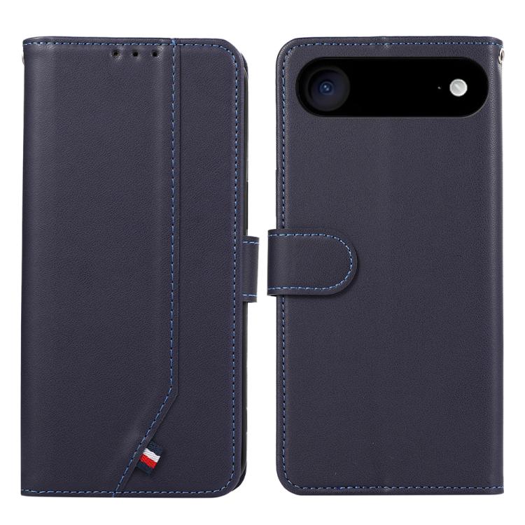 For iPhone 17 Air ABEEL Delicate Texture Splicing RFID Leather Phone Case(Blue)