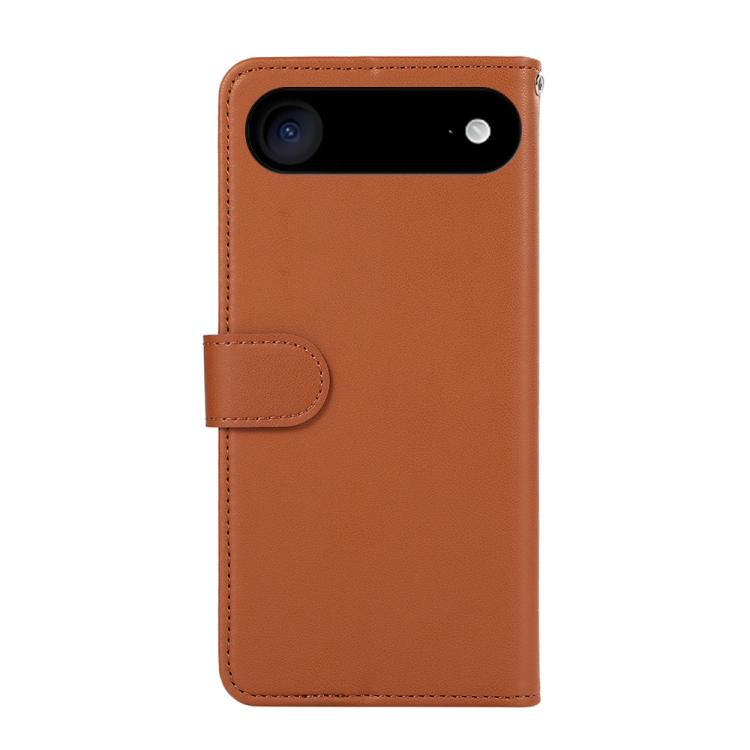 For iPhone 17 Air ABEEL Delicate Texture Splicing RFID Leather Phone Case(Brown)