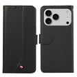 For iPhone 17 Pro ABEEL Delicate Texture Splicing RFID Leather Phone Case(Black) - free shipping - PMc TechLife - Order now!