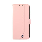 For iPhone 17 Pro ABEEL Delicate Texture Splicing RFID Leather Phone Case(Pink)