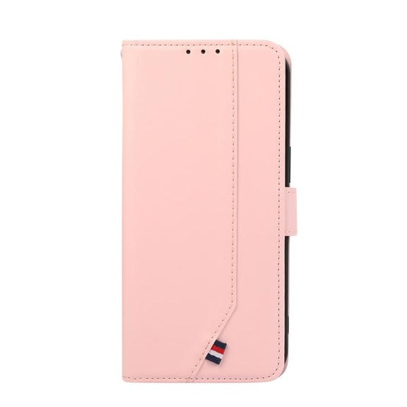 For iPhone 17 Pro ABEEL Delicate Texture Splicing RFID Leather Phone Case(Pink)