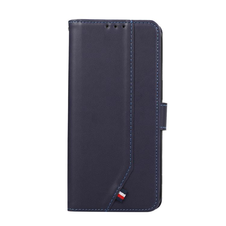 For iPhone 17 Pro ABEEL Delicate Texture Splicing RFID Leather Phone Case(Blue)