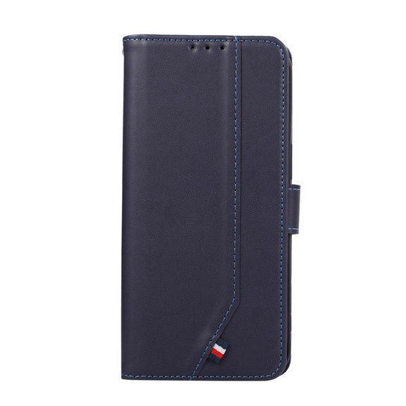 For iPhone 17 Pro ABEEL Delicate Texture Splicing RFID Leather Phone Case(Blue)