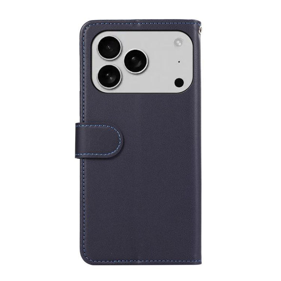 For iPhone 17 Pro ABEEL Delicate Texture Splicing RFID Leather Phone Case(Blue)