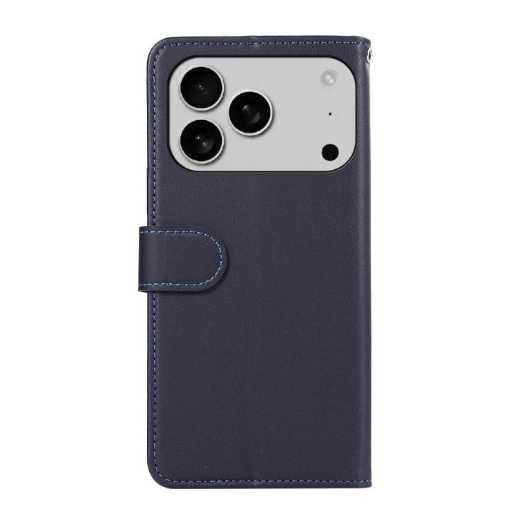 For iPhone 17 Pro ABEEL Delicate Texture Splicing RFID Leather Phone Case(Blue)