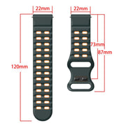 22mm Double-row Hole Studded Buckle Silicone Watch Band(Fog Grey Orange)