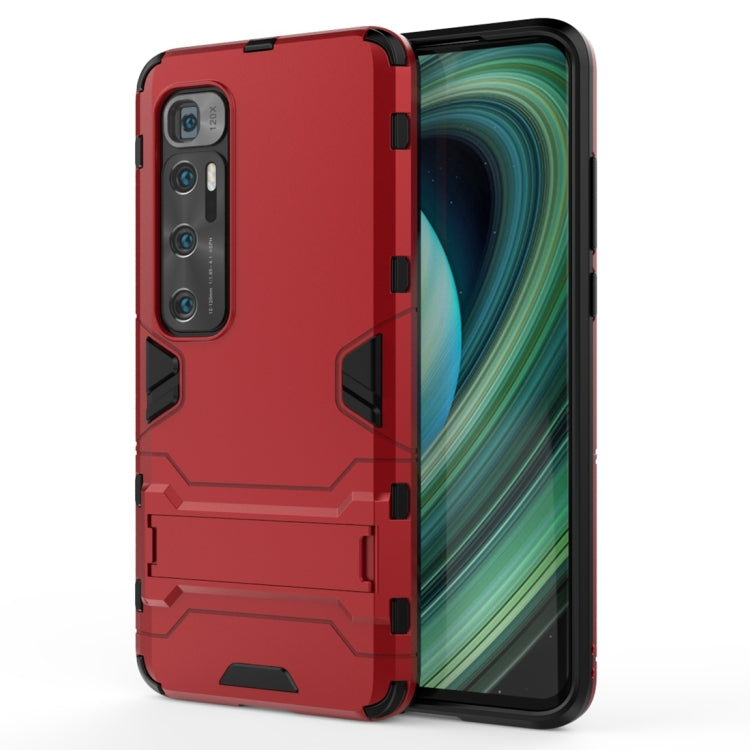 For Xiaomi Mi 10 Ultra PC + TPU Shockproof Protective Case with Invisible Holder(Red)