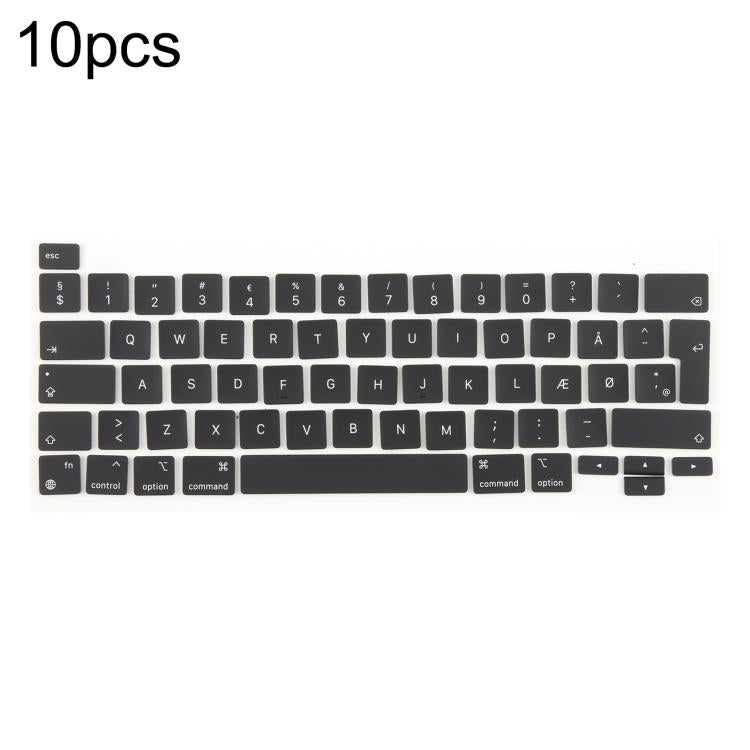 For MacBook A2251 A2289 A2238 A2338 10pcs UK Big Enter Version Keycaps, Language:Denmark