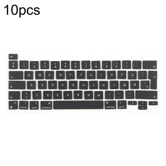 For MacBook A2251 A2289 A2238 A2338 10pcs UK Big Enter Version Keycaps, Language:Denmark