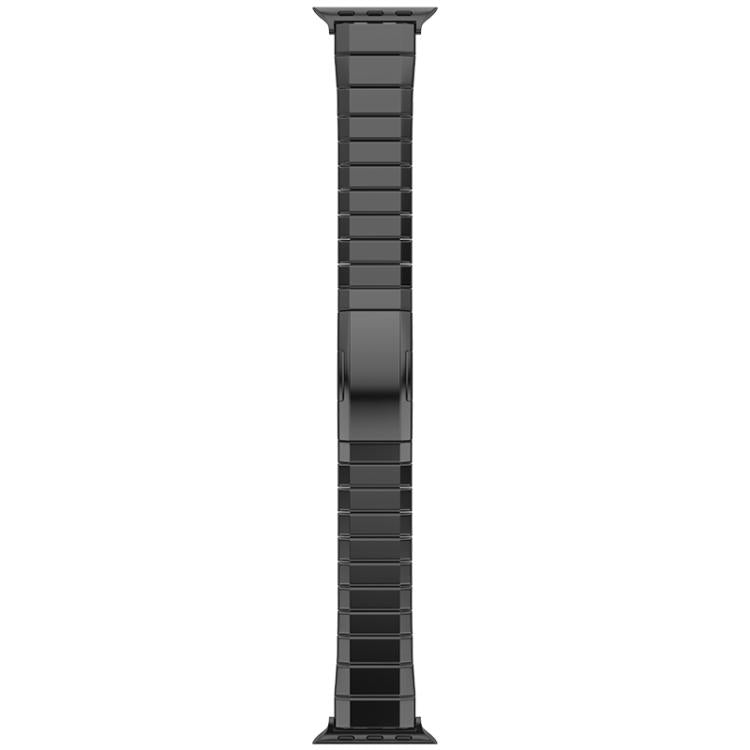 For Apple Watch 42mm / 41mm / 40mm / 38mm One-Bead Pure Titanium Buckle Watch Band(Black)