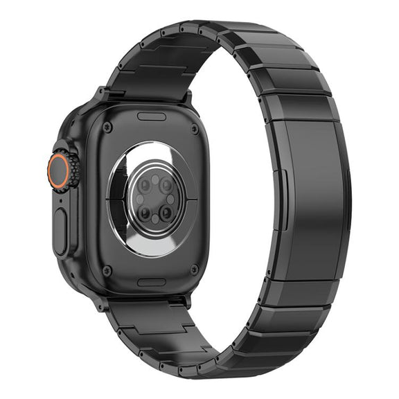 For Apple Watch 42mm / 41mm / 40mm / 38mm One-Bead Pure Titanium Buckle Watch Band(Black)