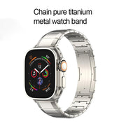 For Apple Watch 42mm / 41mm / 40mm / 38mm One-Bead Pure Titanium Buckle Watch Band(Black)
