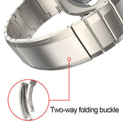 For Apple Watch 42mm / 41mm / 40mm / 38mm One-Bead Pure Titanium Buckle Watch Band(Black)