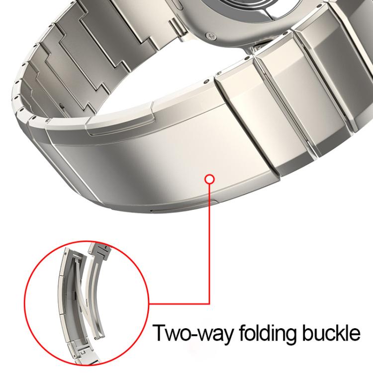 For Apple Watch 42mm / 41mm / 40mm / 38mm One-Bead Pure Titanium Buckle Watch Band(Black)