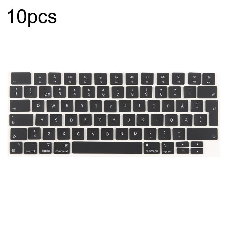 For MacBook A2442 A2485 A2779 A2780 A2991 A2992 A2918 10pcs UK Big Enter Version Keycaps, Language:Sweden