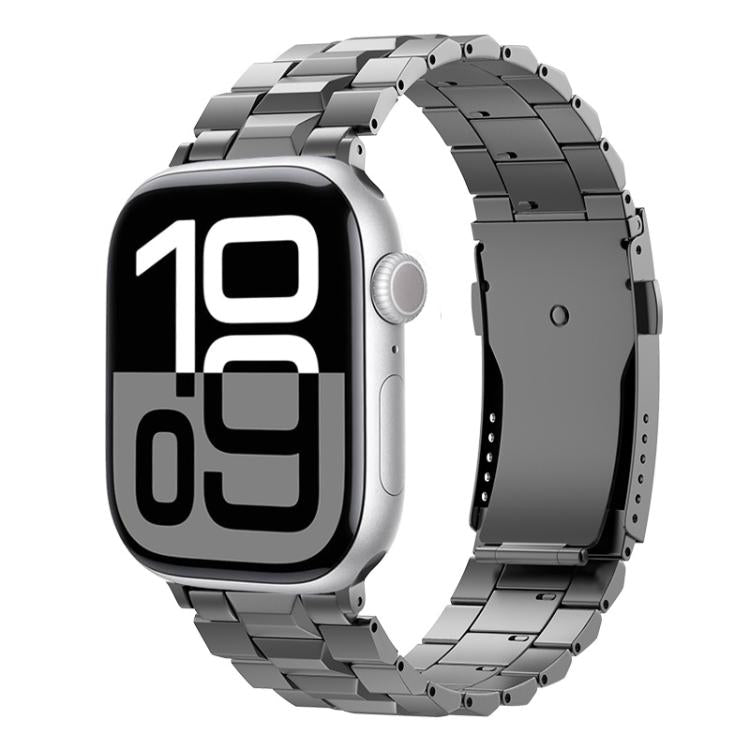 For Apple Watch 42mm / 41mm / 40mm / 38mm T-shaped Turtle Buckle Detachable Titanium Watch Band(Grey)