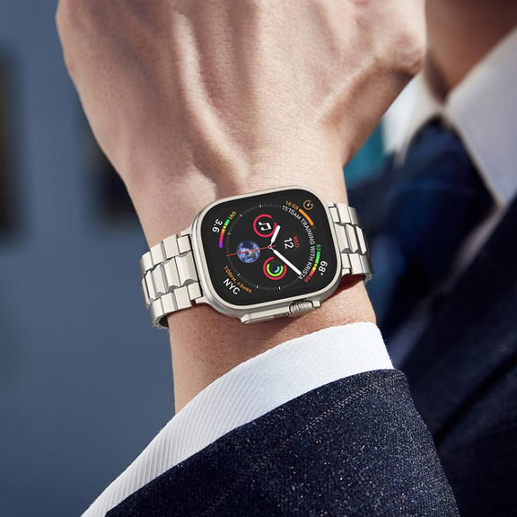 For Apple Watch 42mm / 41mm / 40mm / 38mm T-shaped Turtle Buckle Detachable Titanium Watch Band(Grey)