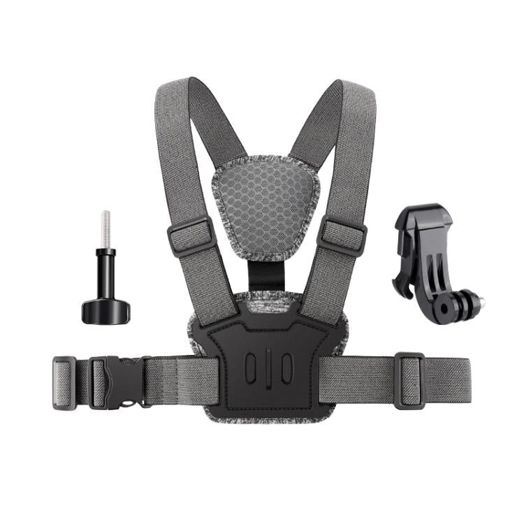 3 in 1 Quick Release Body Mount Belt Chest Strap with Mount & Screw(Grey)