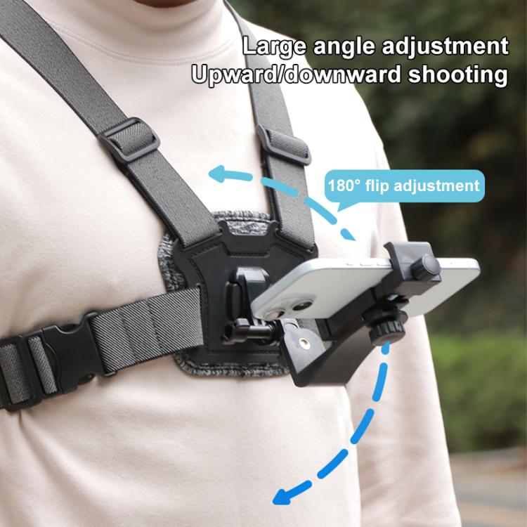 3 in 1 Quick Release Body Mount Belt Chest Strap with Mount & Screw(Grey)