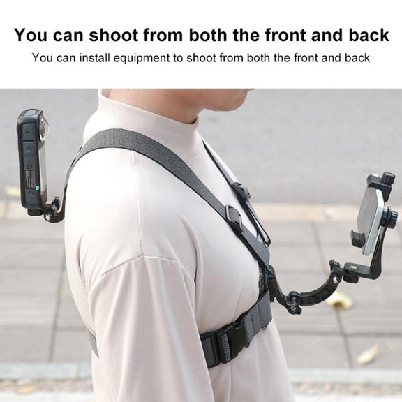 4 in 1 Quick Release Body Mount Belt Chest Strap with Mount & Screw(Grey)