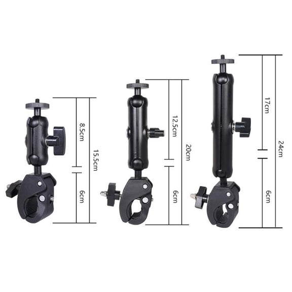 Universal Action Camera Bicycle Handlebar Clamp, Size:S 15.5cm(Black)