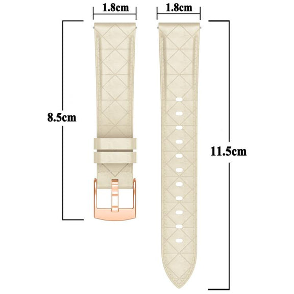 20mm Square Leather Rose Gold Buckle Watch Band(Pink)