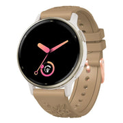 20mm Embossed Rose Gold Buckle Silicone Watch Band(Khaki)
