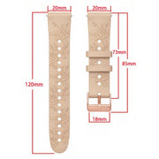 20mm Embossed Rose Gold Buckle Silicone Watch Band(Fog Gray)