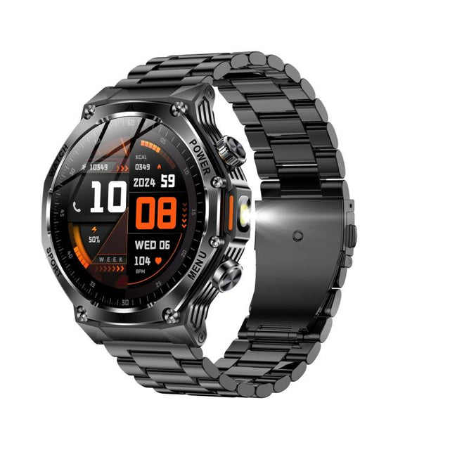 AK82 BT Call Smart Watch, Support Blood Oxygen / Blood Pressure / Heart Rate / Sports Wellness Tracking Fitness Tracker(Space Gray  Steel)