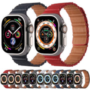 For Apple Watch 42mm / 41mm / 40mm / 38mm Magnetic PU Leather Watch Band(Black)