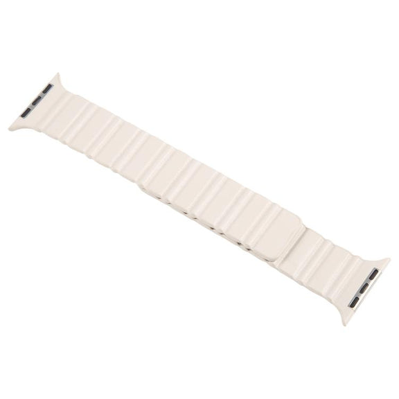 For Apple Watch 42mm / 41mm / 40mm / 38mm Magnetic PU Leather Watch Band(Starlight)