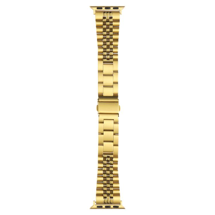 For Apple Watch 42mm / 41mm / 40mm / 38mm Quick Release Five-bead Metal Watch Band(Gold)