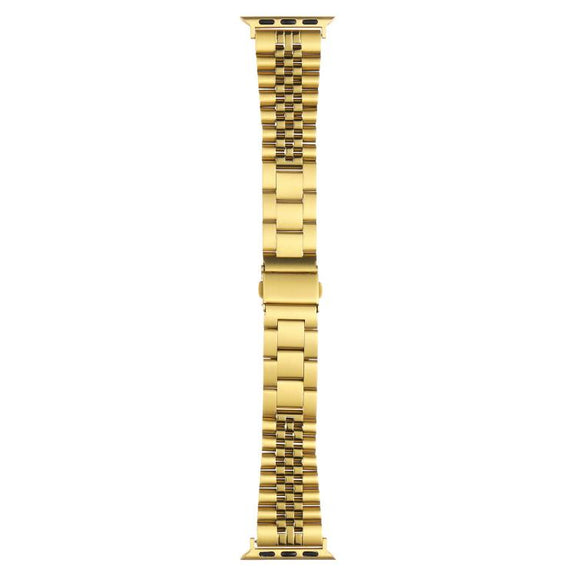 For Apple Watch 42mm / 41mm / 40mm / 38mm Quick Release Five-bead Metal Watch Band(Gold)