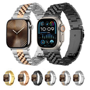 For Apple Watch 42mm / 41mm / 40mm / 38mm Quick Release Five-bead Metal Watch Band(Silver Gold)