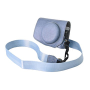 For Canon G7 X Mark III / G7X3 Retro Litchi Texture Leather Full Body Camera Case Bag with Strap(Blue)
