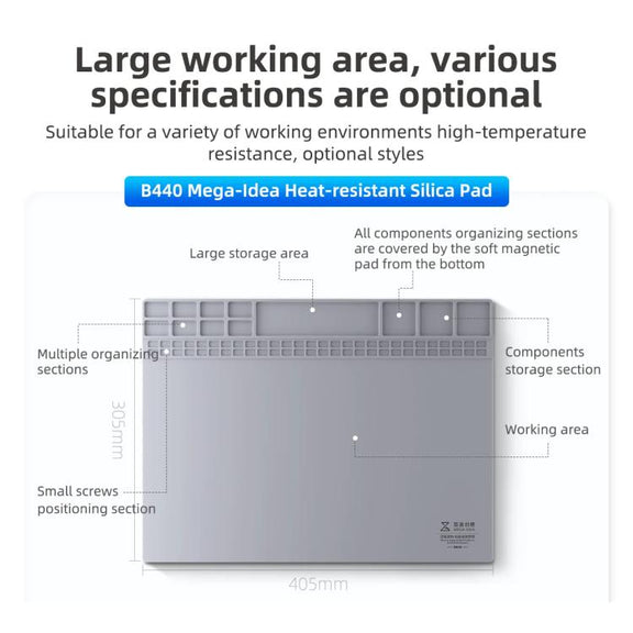 Mega-Idea B440 Desktop Insulation Heat-Resistant Silicone Pad